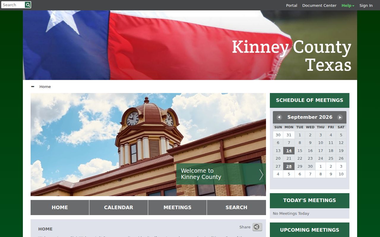 Kinney County warrant research through the official public document portal